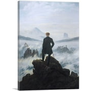 ARTCANVAS The Wanderer Above the Sea of Fog 1818 Canvas Art Print by Caspar David Friedrich - Size: 26" x 18" (0.75" Deep)