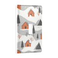 thumbnail image 2 of Yayeee Toggle Light Switch Wall Plate 1-Gang 4.5"x2.7" Home Decorative Outlet Cover, Orange Cartoon Houses, 2 of 7