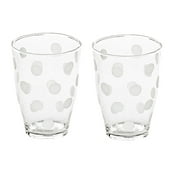 Aosijia 2 Pack Drinking Glasses 8 oz Clear Tall Glasses Water Cups with White Dot Heat-Resistant for Dailyware Glasses Cocktail Glasses Juice Glasses Beer Glasses Iced Coffee Glasses