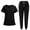 Black, variant on Scrubs for Women Scrub Set -Slim Fit Jogger Pant and Mandarin Collar Tuck-In Top, Easy Care Uniform Turquoise S