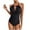 Black, variant on QLEICOM Womens Swimsuits Tummy Control Plus Size Swimsuit Coverup One-Piece Padded Plus Size Overlay Print Bikini Swimsuit Blue XXL