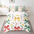 thumbnail image 2 of Manfei Lovely Bowtie Ribbon 7-Piece Twin Bedding Sets,Colorful Bow Knot Bedding Comforter Set,Christmas Flower Sheet Sets For Teens,Ultra Soft Home Decor Reversible, 2 of 8