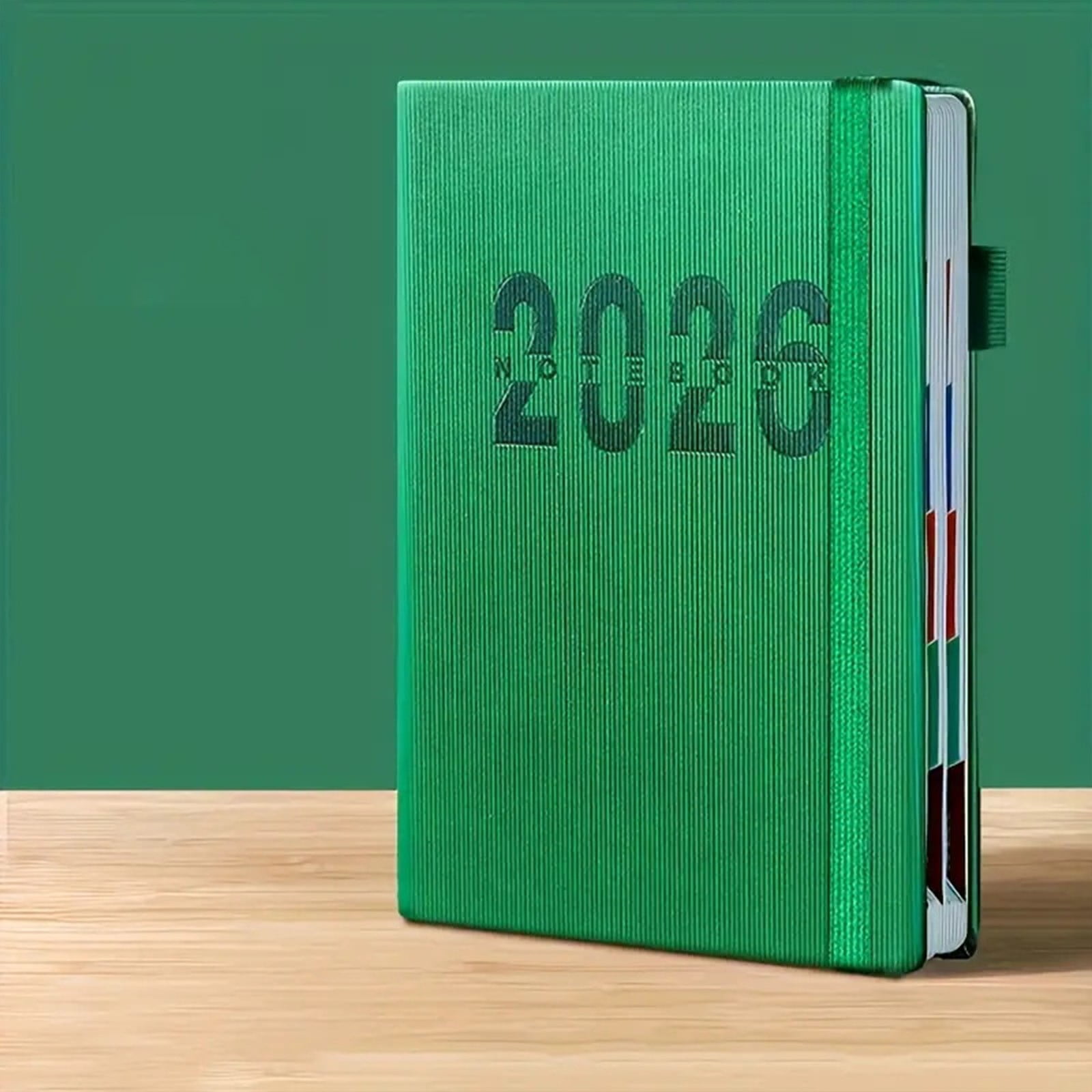 2026 Planner Notebook- Academic Weekly & Monthly Planner 2026 with Monthly Tabs, Jan.2026 - Dec.2026, Diary Book with Hard Cover, Perfect for Home Planing & Office Schedule, 1Pc(Green,8.2x5.8")