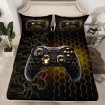 thumbnail image 2 of Homewish Gamer Gaming Full Size Sheets,Geometric Hockeycomb Hexagon Bed Sheets,Cartoon Gamepad Sheet Sets For Kid Boy,Lightweight Room Decorative,4pcs, 2 of 7