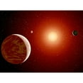 thumbnail image 1 of Illustration Concept Étoile Rouge NASA Espace Planètes Autour Extra Large TG Affiche Murale, 1 of 3