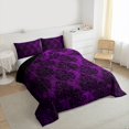 thumbnail image 3 of Castle Fairy Queen Size 3-Piece Boho Damask Floral Comforter Set, 3 of 8
