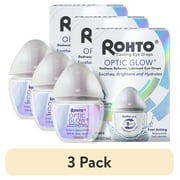 (3 pack) Rohto Optic Glow Whitening & Lubricant Eye Drops, Brightens & Hydrates Eyes, 0.4 fl oz