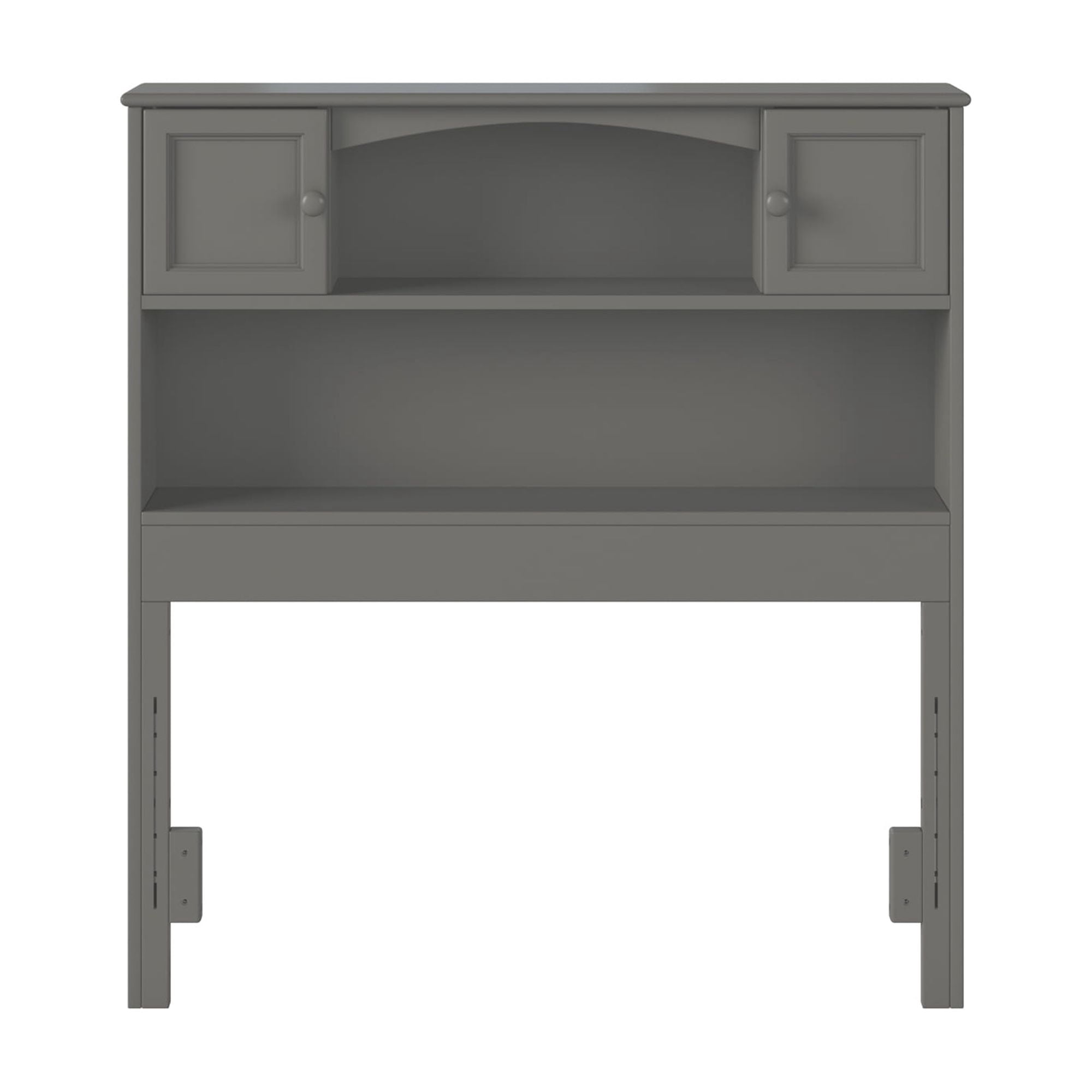 AFI Newport Twin Bookcase Headboard with USB Charging Station, Grey
