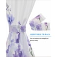 thumbnail image 3 of Spring Flowers Blackout Door Curtains for French, Glass,Front, Back, Patio Door, Watercolor Idyllic Lavender Purple Plant Thermal Insulated Rod Pocket Window Curtain Drapes With Tiebacks 25"x72", 3 of 5