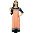 thumbnail image 2 of Phagun Kurti Ethnique de Designer Bollywood Pêche Kurta Tunique Décontractée pour Femmes-8, 2 of 2
