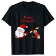 thumbnail image 4 of Camiseta de Feliz Navidad para mujer, Tops con estampado de renos de Papá Noel, ropa informal estilo Hip Hop, pantalón corto informal, camiseta de manga, ropa femenina, 4 of 5
