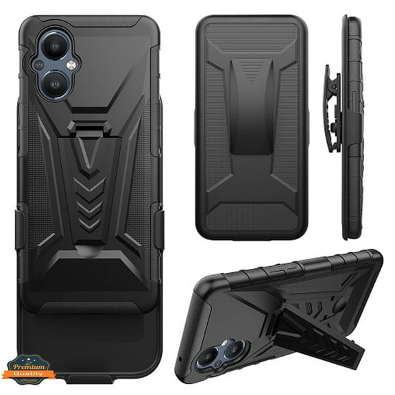 Xpression Cover for OnePlus Nord N20 5G Hybrid Belt Clip Holster with Built-in Kickstand, Heavy Duty Protective Shock Absorption Armor Phone Case - Black