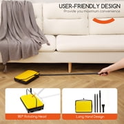 Reecoo Carpet Sweeper Manual for Floor Sweep with Large Capacity Dustbin, Non Electric, Yellow