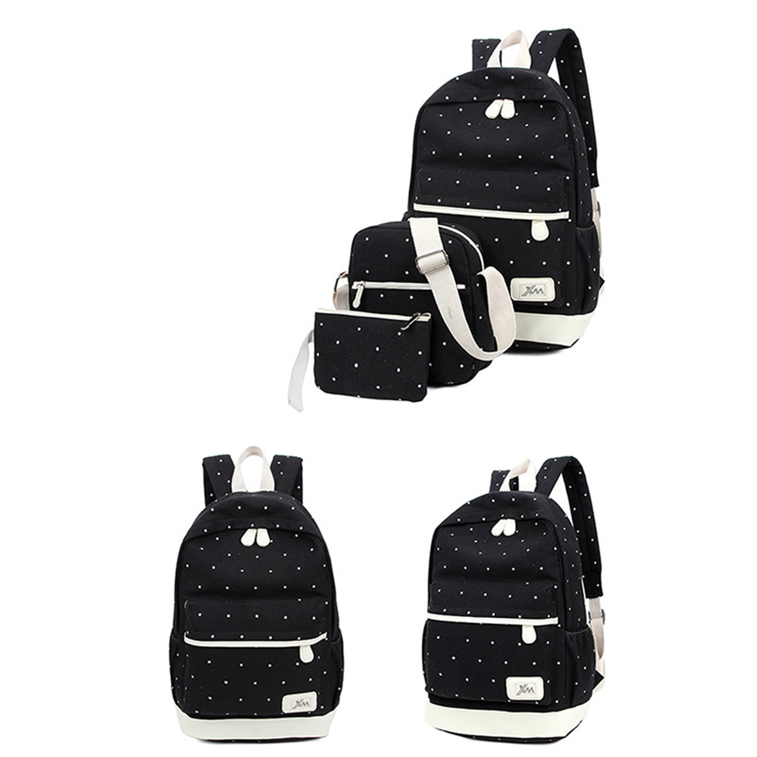 Lowestbest Backpack Bookbag Set, Canvas School Backpacks for Teen Kid, Outdoors Backpacks for Camping, Black Lowestbest Backpack Bookbag Set, Canvas School Backpacks for Teen Kid, Outdoors Backpacks for Camping, Black