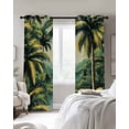 thumbnail image 4 of Summer Palm Tree Blackout Curtains for Bedroom Living Room Darkening Curtains 84 Inch Length 2 Panels Set Tropical Plant Leaves Nature Landscape Window Curtain Window Treatment Grommet Drapes 42"x84", 4 of 9