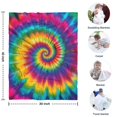 thumbnail image 4 of Rainbow Tie Dye Mandala Pattern Blanket,Comfortable Soft Flannel Throw Blanket,All Season,Warm Lightweight Blankets for Sofa Bed Couch Living Room Chair,30"x40", 4 of 4