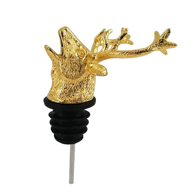 Wine Pourer Animal-shaped Pourer Nondeformable Wine Animal-shaped Wine Mouth for Home Restaurant Hotel, Gold