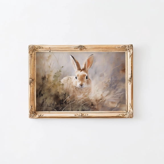 Vintage Rabbit Wall Art, Rustic Nursery Decor, Cottagecore Home Decor, Farmhouse Wall Art, Antique Neutral Wall Art, Poster, Unframed Poster Size 8x12 F03.1.15l1219