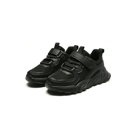 

Lacyhop Boys Sneakers Casual Athletic Shoes Hook And Loop Running Shoe Gym Fashion Trainers Comfort Sport Black 10.5C
