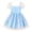 Blue, variant on Hrsba Casual Dress for Girls,3-8years Girls' Fashion Flower Mesh Skirt Short Sleeve Round Neck Dress,Kids Summer Dress,Light Blue ,130