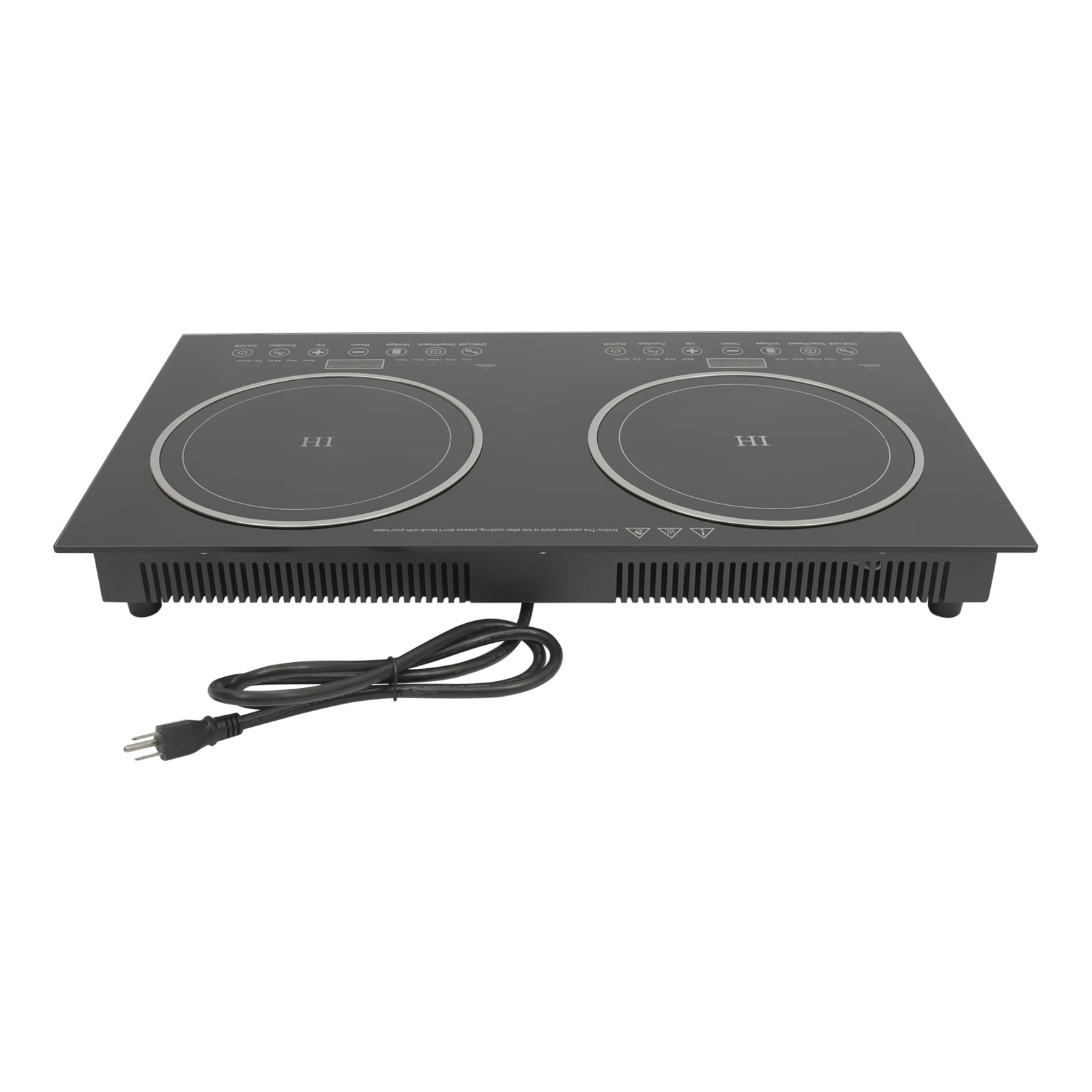 Miumaeov Electric Digital Display Dual Induction Cooktop Countertop 2 Burners 110V 2400W Electric Cooktop Stove 8 Power Levels w/Timer Double Burner Stove Hot Plate Cooker