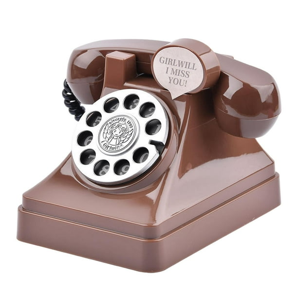 Teléfono vintage para ahorrar dinero, teléfono retro, alcancía, accesorios de fotografía, escultura, banco de monedas de dibujos animados para oficina Café Macarena hucha