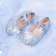 thumbnail image 2 of Toddler Girls Mary Jane Flat Dress Shoes Glitter Elsa Princess Shoes Toddler/Little/Big Kids, 2 of 6