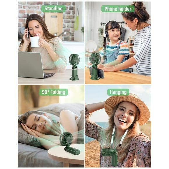 Boreal Craft Portable USB Rechargeable Fan Mini Folding Fan With Stand & Hanging Strap Compact Design For Travel Home & Room Fans for Bedroom Pedestal Fan compatible with Motor Max Air Fan Ac for Tent