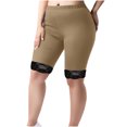 thumbnail image 2 of JSheng Casual Shorts for Women Plus Size Fashion Women's Plus Size Yoga Pants Half Shorts Solid Color Lace Elastic Waist Design Khaki XL, 2 of 5