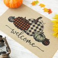 thumbnail image 3 of Fall Pumpkin Buffalo Plaid Door Mat Seasonal Autumn Harvest Thanksgiving Decorative Doormat Welcome Floor Mat for Indoor Outdoor 17.5 x 29 Inch, 3 of 5
