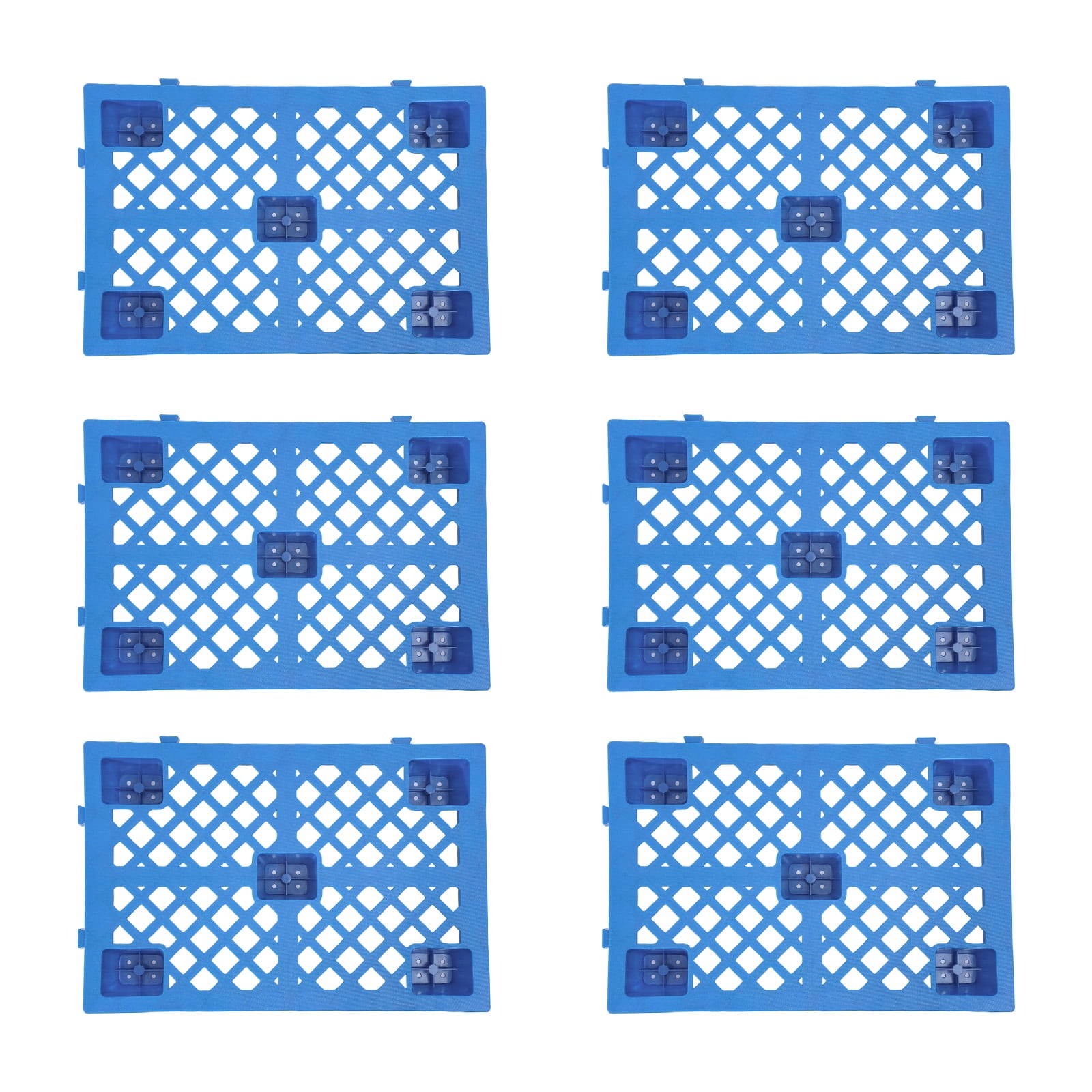Plastic Pallets, 6 Pcs Interlocking Storage Pallets Blue
