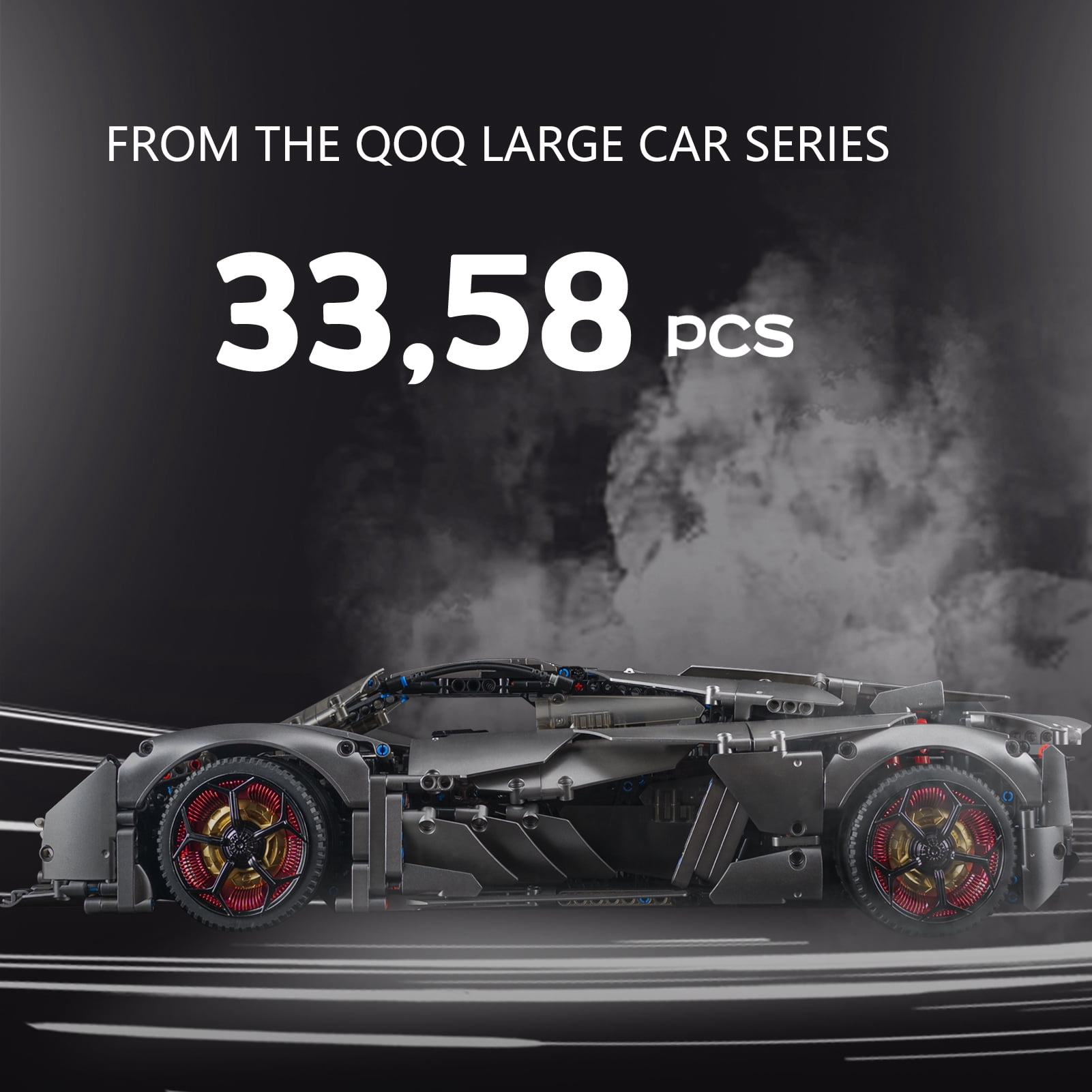 QOQ Adult Super Car Model Building Block, Cars Building Kits 1:8 Scale 22.4In Birthday Gift for Men