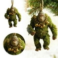 thumbnail image 2 of Christmas Animal Ornament, Myth Meets Holiday Magic, Funny Sasquatch Christmas Decor for Tree, Lifelike Wildlifes Collect, Forest Animal Lovers Gift (Bell Collar), 2 of 7