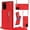 Red, variant on Crossbody Wallet Case for Samsung Galaxy S20 Plus with Card Holders RFID Shockproof Cover, Back Magnetic Flip Kickstand Zipper Slot Case, PU Leather Cover Handbag Shoulder Strap Phone Case,Purple
