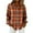 Brick Red, variant on Womens Retro Plaid Print Blouse Color Block Button Down Shirt Long Sleeve Fall Winter Tops for Women Casual Loose Fit Preppy Style with Pocket, Orange,L