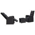 thumbnail image 1 of vidaXL 3 Piece Bistro Set with Cushions Poly Rattan Black, 1 of 5