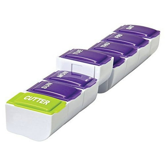 Carex Apex 7-Day Detach N' Go Plastic Pill Organizer Box and Cutter, 1 Count
