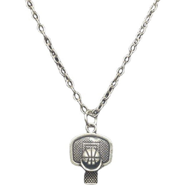 Basketball Hoop Pendant Necklace Basketball Sports Fan Jewelry Gift for Player