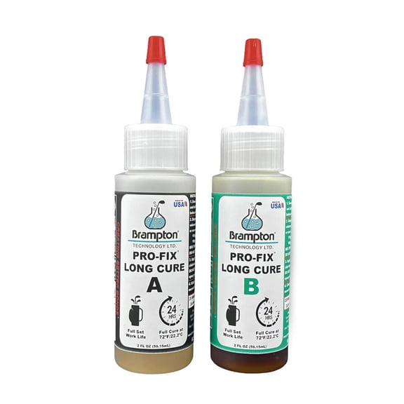 Brampton PRO-FIX Long Cure Golf Epoxy - Full Set Work Life - Extra Strength - Golf Epoxy for All Golf Shafts, Golf Heads, Drivers, Putters, and Irons - Engineered for The Golf Industry (4oz Kit)