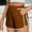 Brown, variant on Caywon Women Loose Shorts Solid Color Thin Fabric Casual Style Sports Wearable Design Elastic Waist Comfort Fit Everyday Breathable Material Versatile Summer