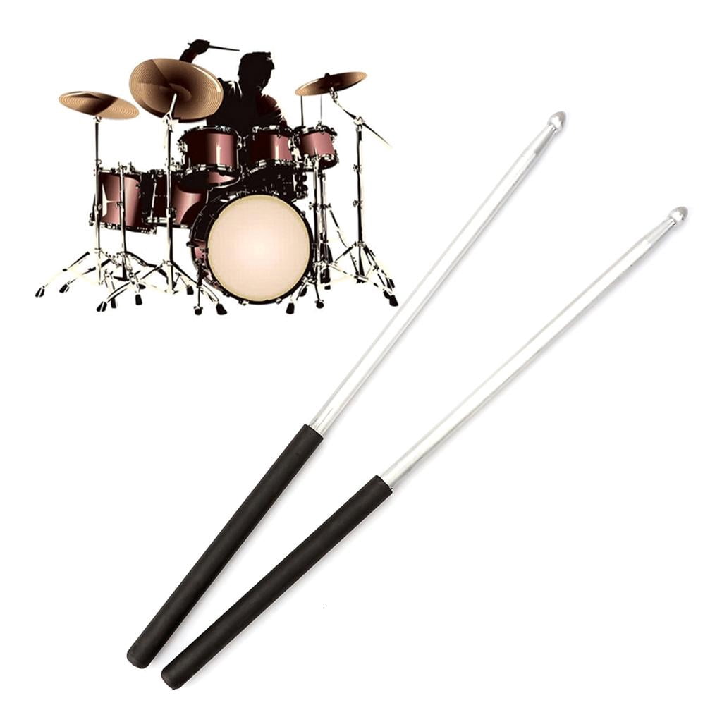 Yihuala 1 Pairs 5A Aluminum Alloy Drumsticks Simple Metal Drum Sticks Percussion Accessories Drummer Gifts for Adults