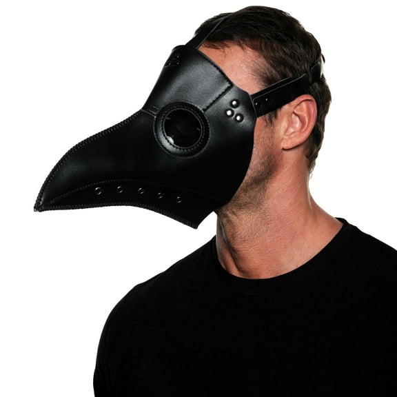 UNDERWRAPS Halloween Plague Doctor Mask - Faux Leather Costume Mask, Steampunk Accessories, Masquerade Mask, Cosplay Renaissance Mask
