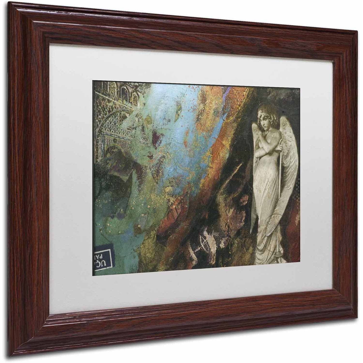 Trademark Fine Art 'Green Angel' Canvas Art by Nick Bantock, White Matte, Wood Frame