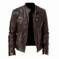 thumbnail image 1 of Chaqueta impermeable de cuero para moto para hombre, 1 of 5
