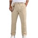 thumbnail image 2 of Ceisia Men's Linen-Like Casual Straight Pants Elastic Waist Drawstring Trousers With Decorative Chain Gifts, 2 of 9