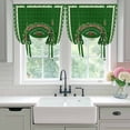 thumbnail image 4 of St.Patrick's Day Balloon Curtains for Bedroom/Front Door/Bathroom, Lucky Shamrock Leopard Farmhouse Plaid Tie Up Curtains 63 Inch Length Light Filtering Kitchen Curtains Shades for Windows 46"x63", 4 of 8