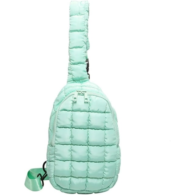 LHSHIDU Sling Bag Puffy Crossbody Purse for Women Fanny Pack Chest Bag Puffy Waist Bag