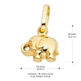 thumbnail image 3 of Ioka-14K Yellow Gold Elephant Strength & Luck Charm Pendant with 1.2mm Flat Open Wheat Chain Necklace - 20", 3 of 6