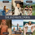 thumbnail image 3 of FESHKA Sand Free Turkish Beach Towel (37 x 67) Quick Dry Bath Towel, Oversized Beach Blanket, Lightweight for Travel - Made with 100% Organic Turkish Cotton - Frozen (Navy), 3 of 5