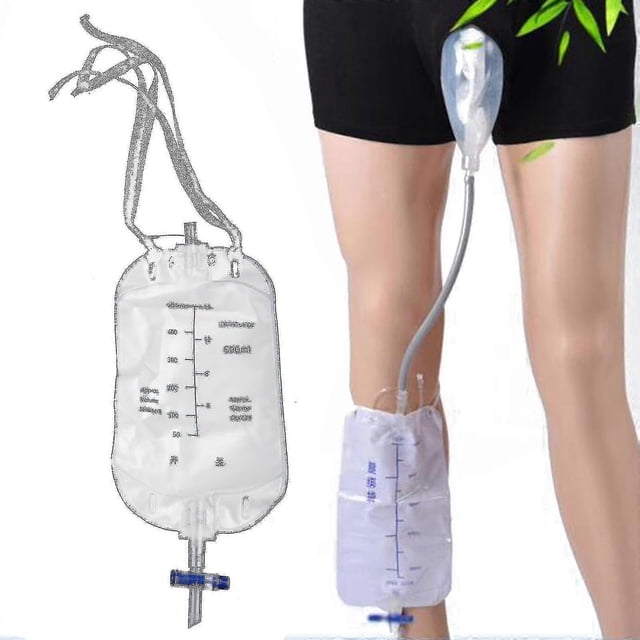 Men"s Urine Bag Urine Collection Bag Wearable Incontinence Pants Men, Black, 1 Pack